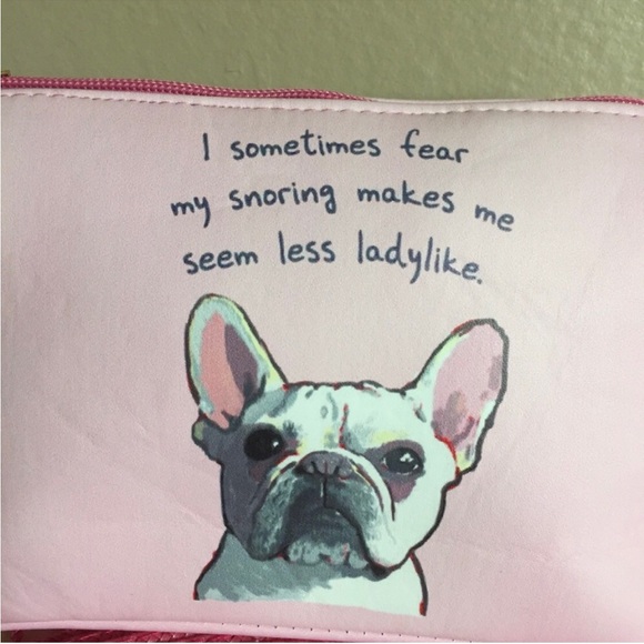 Seeking Pink French Bulldog Makeup Pouch - Picture 2 of 2